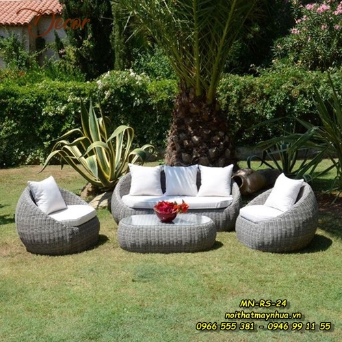 Bàn ghế mây nhựa Resort 024