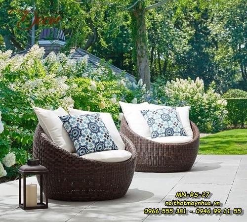 Bàn ghế mây nhựa Resort 027