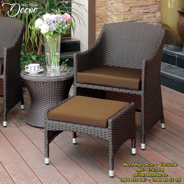 Bộ bàn ghế Mây Nhựa MN-GTG.008