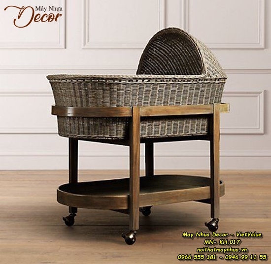 Cũi trẻ em Mây Nhựa MN-KH.017
