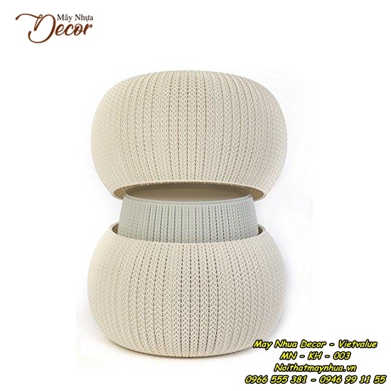 Đôn - bàn trà Mây Nhựa MN-KH.003