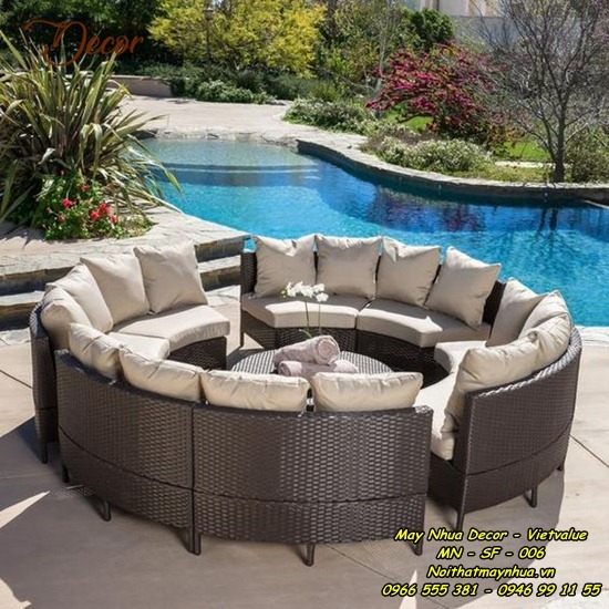 Sofa tròn mây nhựa 006