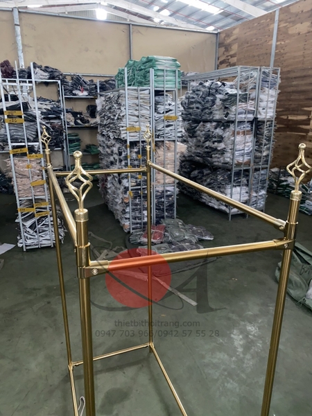 Kệ Inox Đôi Màu Vàng Gold Thiết bị thời trang Quang Anh