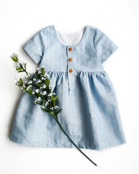 Váy bé gái thiết kế sọc xanh