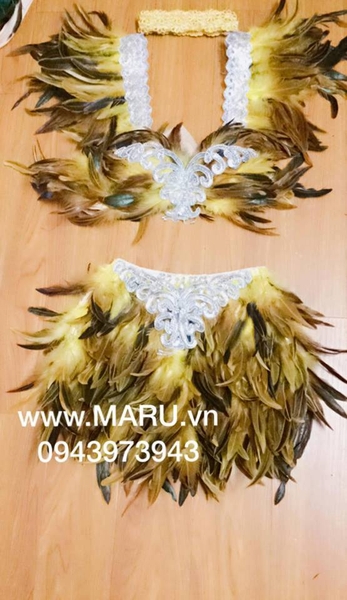 Set đồ Carnival lông vũ dài đổi màu