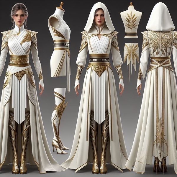 Trang phục cosplay kiếm sĩ trắng hiện đại