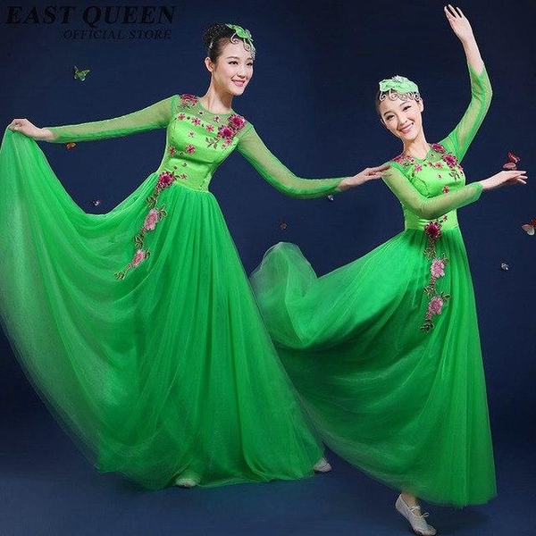 Váy múa bồng màu xanh lá cây