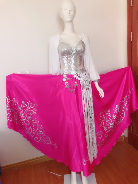 Váy múa bellydance ánh bạc