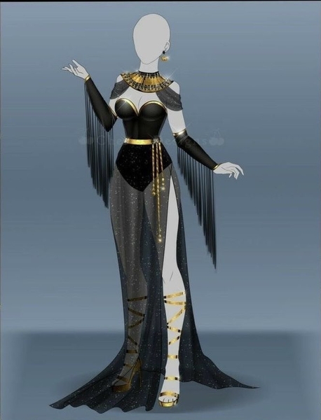 Bộ trang phục cosplay đen huyền bí với điểm nhấn vàng sang trọng
