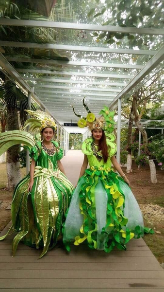 Trang phục biểu diễn Carnival màu xanh lục