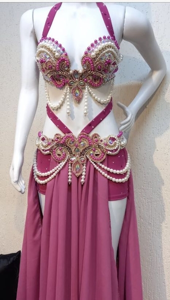 Váy múa bellydance Hồng sang trọng