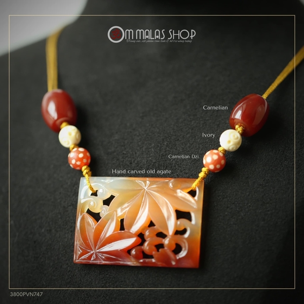 CHUỖI CỔ MÃ NÃO, IVORY, DZI, CARNELIAN