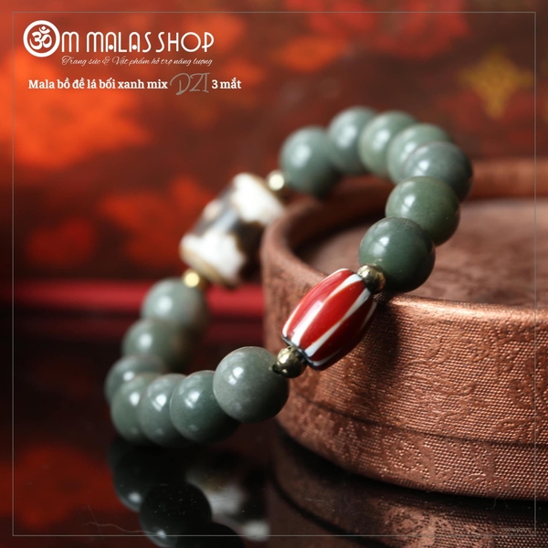 MALA BỒ ĐỀ LÁ BỐI XANH MIX DZI 3 MẮT