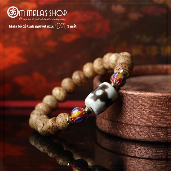 MALA BỒ ĐỀ TINH NGUYỆT MIX DZI 3 MẮT
