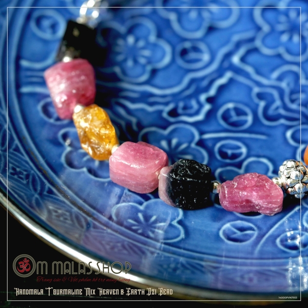 HAND MALA TOURMALINE KẾT DZI THIÊN ĐỊA