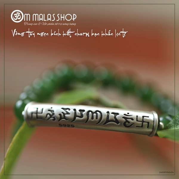 MALA NGỌC BÍCH - NEPHRITE MIX CHARM LỤC TỰ