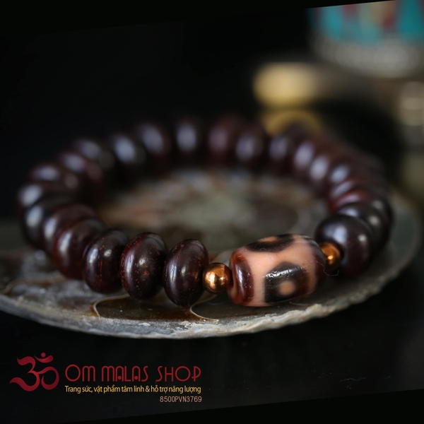 MALA TỬ ĐÀN DẸP 12mm KẾT DZI 3 MẮT MẶT TRỜI