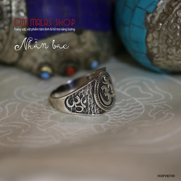 NHẪN BẠC NAM KHẮC OM