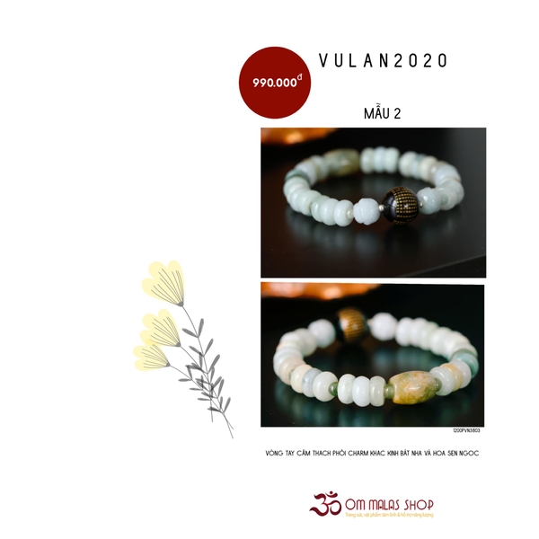 MALA CẨM THẠCH DẸP KẾT CHARM MÃ NÃO KINH BÁT NHÃ