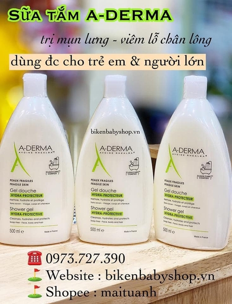SỮA TẮM ADERMA TRỊ MỤN LƯNG - VIÊM LỖ CHÂN LÔNG 500ml