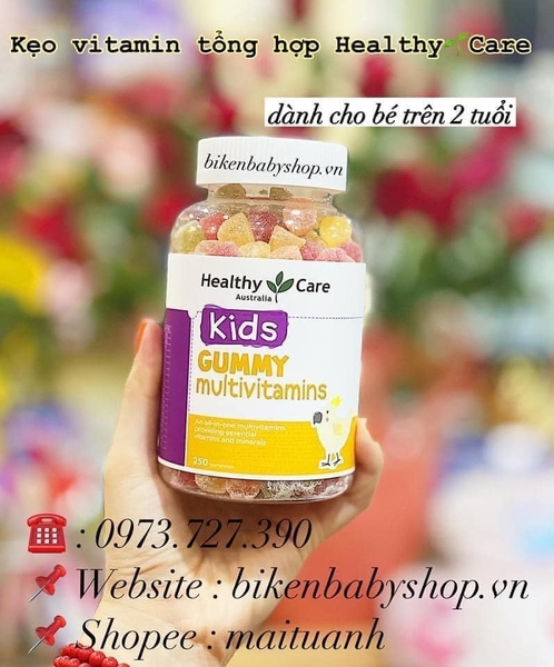Kẹo Gummy Vitamin tổng hợp Healthy Care (250v) cho bé trên 2 tuổi
