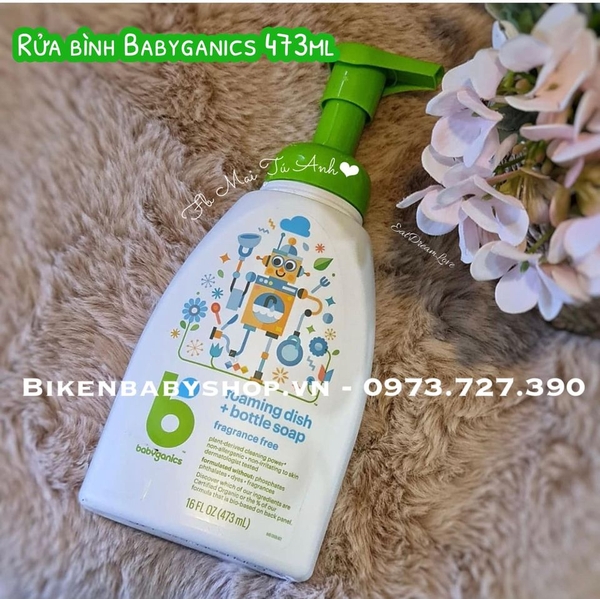 Nước rửa bình Babyganics 473ml