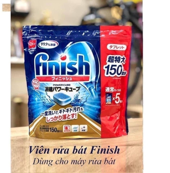 Viên rửa dùng cho máy rửa bát Finish Nhật gói 150v