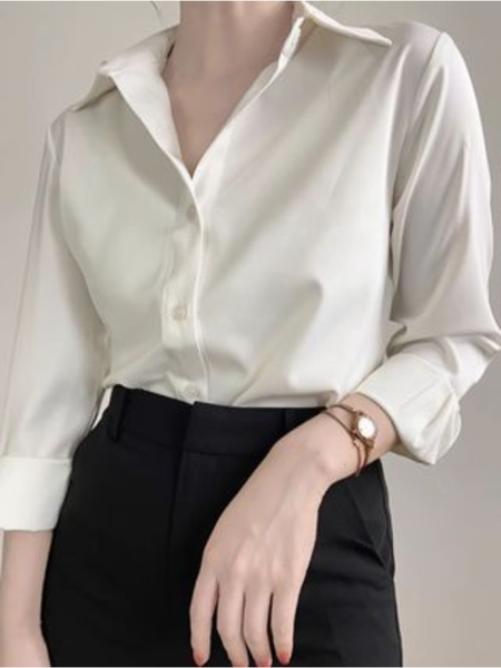 Áo sơ mi nữ công sở cổ Đức chất liệu lụa satin cao cấp không nhăn nhàu, nhiều màu sắc, dễ phối đồ SM11