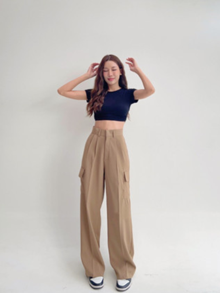 Quần ống rộng nữ kiểu túi hộp chất liệu cao cấp không nhăn phù hợp công sở học sinh đi làm đi chơi QT46