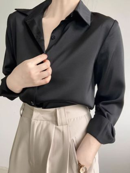 Áo sơ mi nữ công sở cổ Đức chất liệu lụa satin cao cấp không nhăn nhàu, nhiều màu sắc, dễ phối đồ SM11