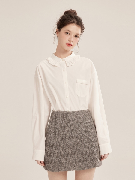 Áo Sơ Mi Nữ Dài Tay Cotton 100% MAKILANA Form Rộng Thiết Kế Cổ Điển Dễ Phối, Mặc Đơn Hoặc Layer Thanh Lịch SM38