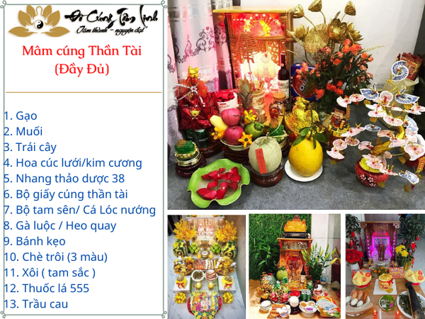 Mâm cúng Thần Tài - Thổ Địa (Đầy Đủ)
