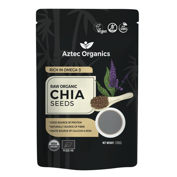 Hạt Chia Đen Hữu Cơ Aztec Organics 100g - Organic360