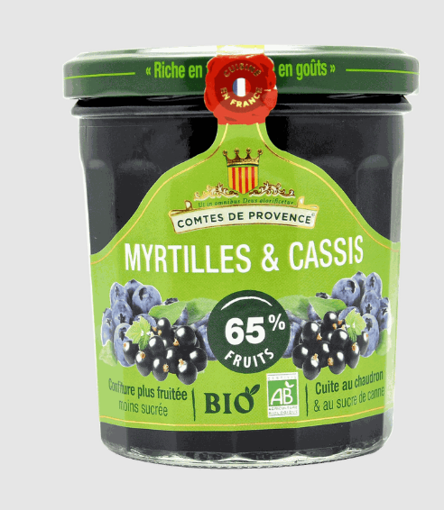 Mứt Việt Quất, Lý Chua Đen Hữu Cơ COMTES DE PROVENCE 350g Organic ...