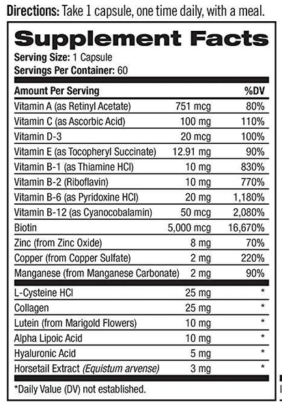 Viên Uống Đẹp Da, Tóc, Móng - Natrol Skin Hair & Nails Viên Uống Đẹp Da, Tóc, Móng - Natrol Skin Hair & Nails