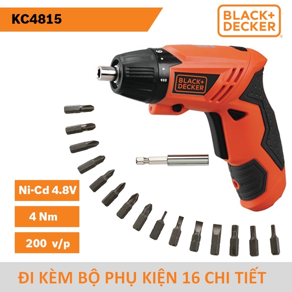 Black&Decker Máy vặn vít cầm tay 4.8V KC4815KA15-B1