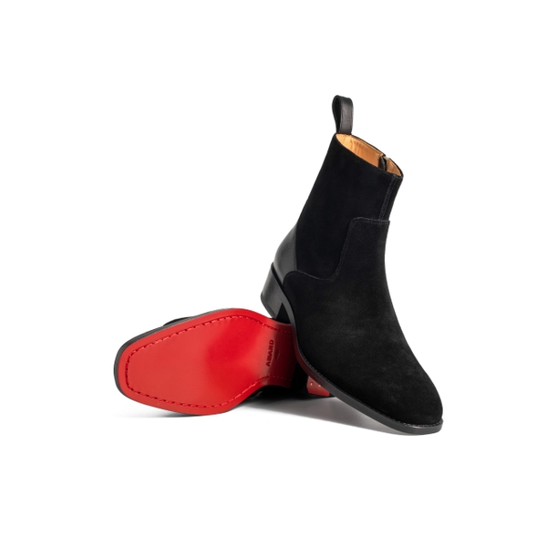 Zipped Leather Heel Chelsea Boots