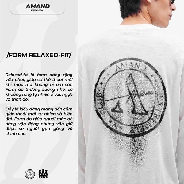 Áo Thun Dài Tay AMAND Ink Drip Long Sleeve T-Shirt BST 2026 - ATD905