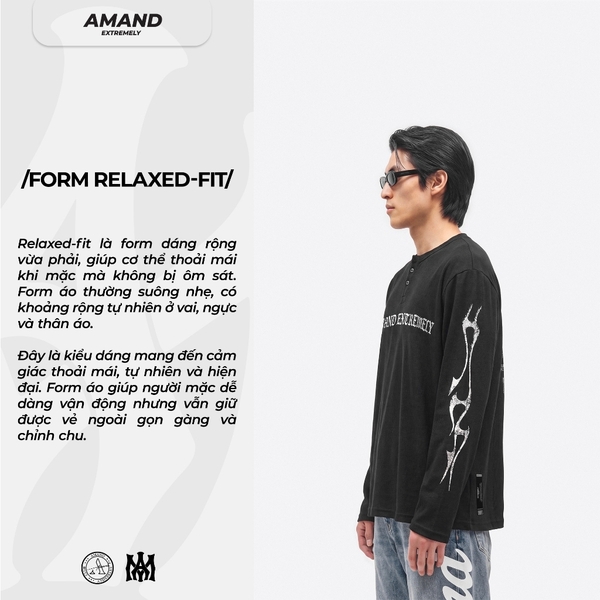 Áo Thun dài tay AMAND Veil Henley Longsleeve T-Shirt BST 2026 - ATD903