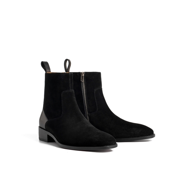 Zipped Leather Heel Chelsea Boots