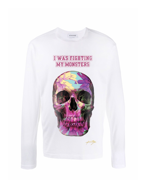 Floral Skull Long Sleeve T-shirt