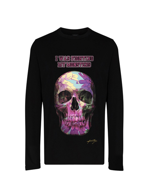 Floral Skull Long Sleeve T-shirt