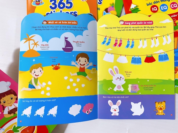 Bộ 365 Sticker Bóc Dán Thông Minh Phát Triển EQ, IQ