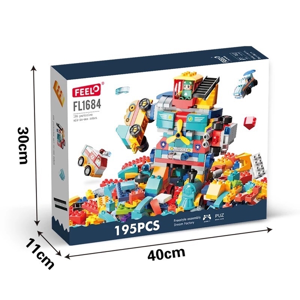 Lego Chính Hãng Feelo- Robot Biến Hình 192 Chi Tiết