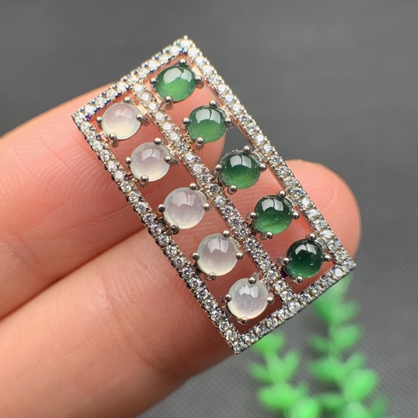 MẶT DÂY CHUYỀN ĐÍNH  ngọc phỉ thúy tự nhiên (Jadeite A) -NT613