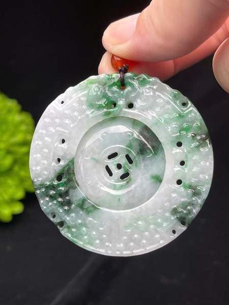 NT1262A Đồng điếu mẫu tử ngọc phỉ thuý tự nhiên (Jadeite A)