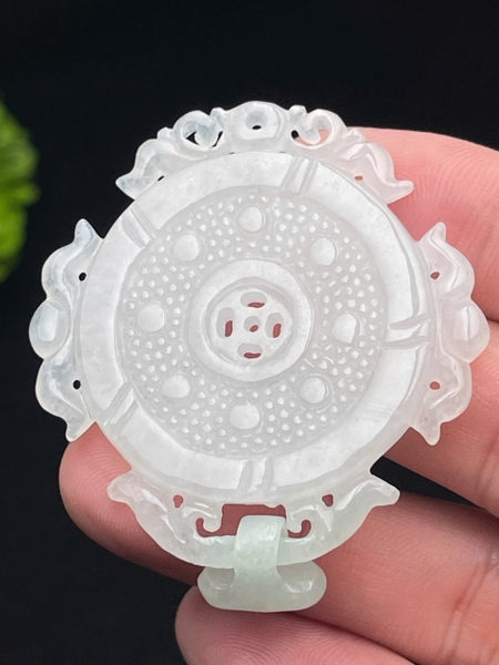 NT1269A Ngọc bội bình an lên băng điểm lý ngọc phỉ thuý tự nhiên(Jadeite A)