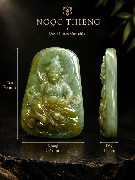 NT1442 Hoàng Thần tài  hoàng tông ngọc phỉ thuý tự nhiên ( JADEITE A)
