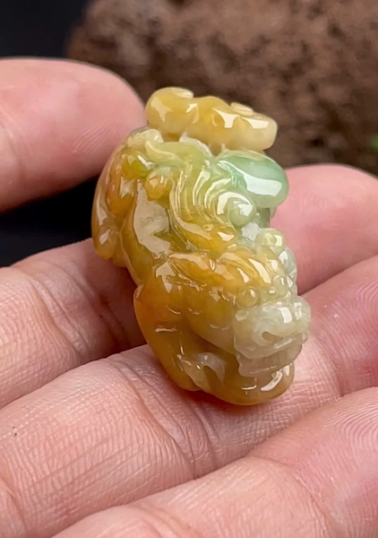 NT1393 Tỳ Hưu Hộ Bảo Như ý hoàng tông điểm lý ngọc phỉ thuý tự nhiên (JADEITE A)