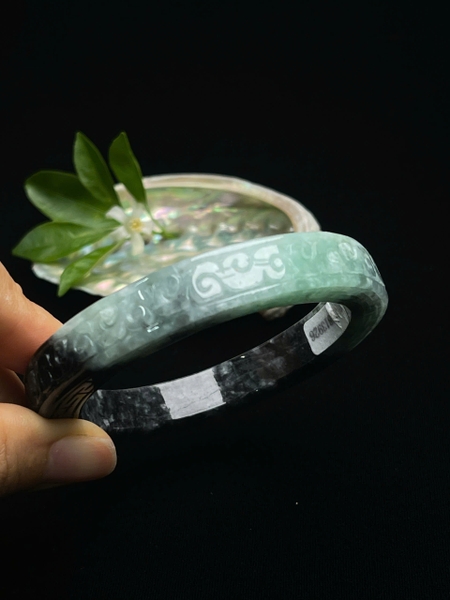 NT1413 Vòng tay 58mm ngọc phỉ thúy tự nhiên ( JADEITE A)